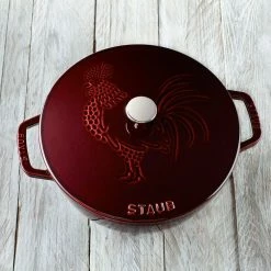 Staub 3.75 Qt. Essential French Oven With Rooster Lid | Grenadine -Cookware Sets Sales 2023 staub cast iron 3 75 qt essentia