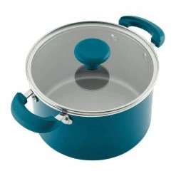 Rachael Ray 8-Piece Enameled Stacking Cookware Set | Teal Shimmer -Cookware Sets Sales 2023 teal8