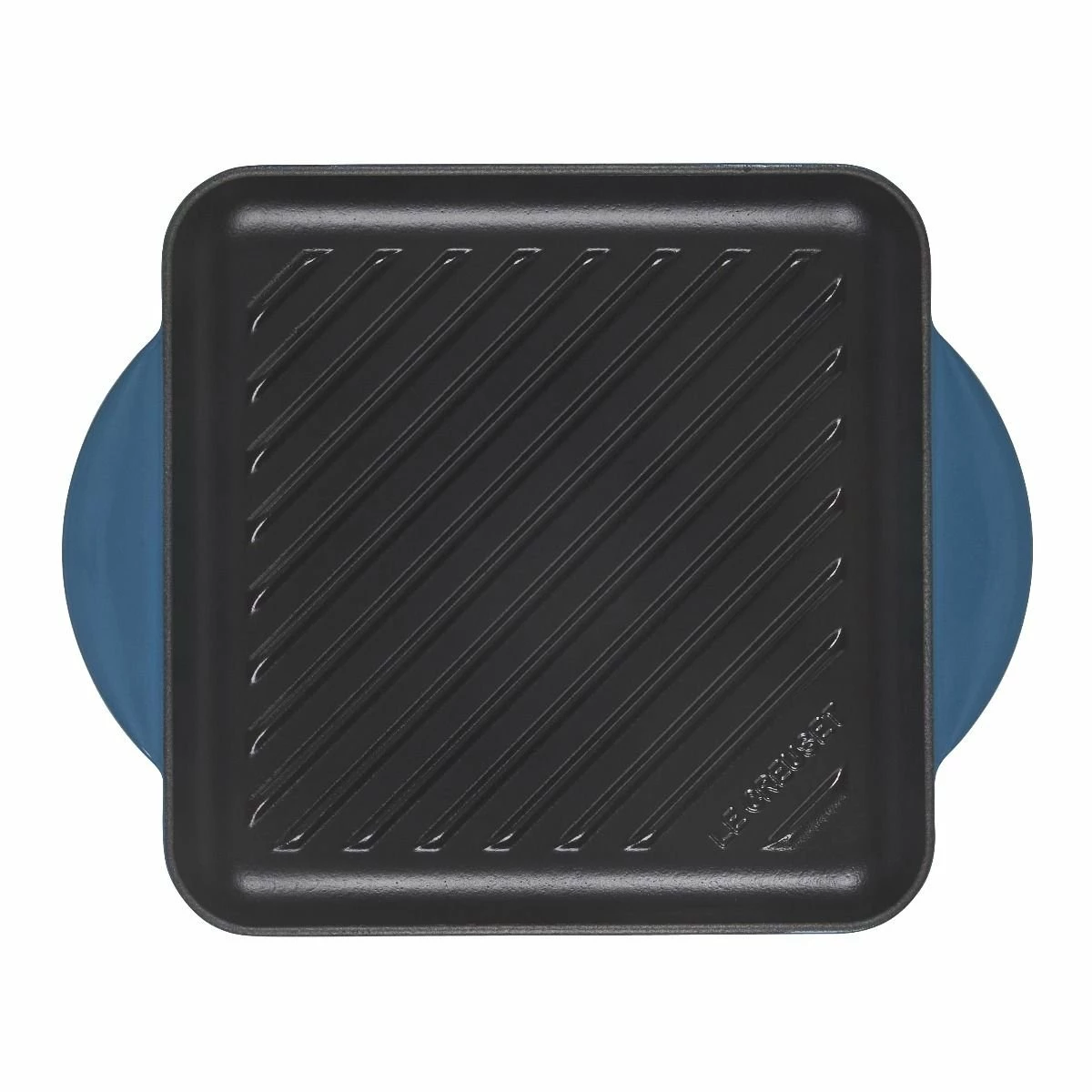 Le Creuset 9.5" Square Signature Enameled Cast Iron Grill Pan | Deep Teal 2 Le Creuset 9.5" Square Signature Enameled Cast Iron Grill Pan | Deep Teal - Image 2