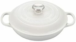 Le Creuset 2.25 Qt. Signature Enameled Cast Iron Braiser With Stainless Steel Knob | White